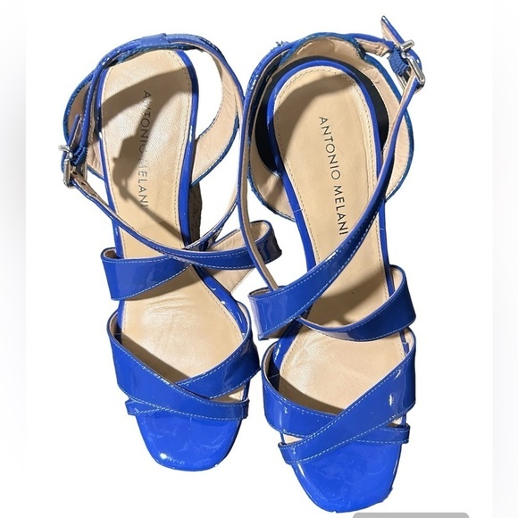 {Antonio Melani} Sydniee Cross Strap Ankle Wedge - Picture 1 of 6